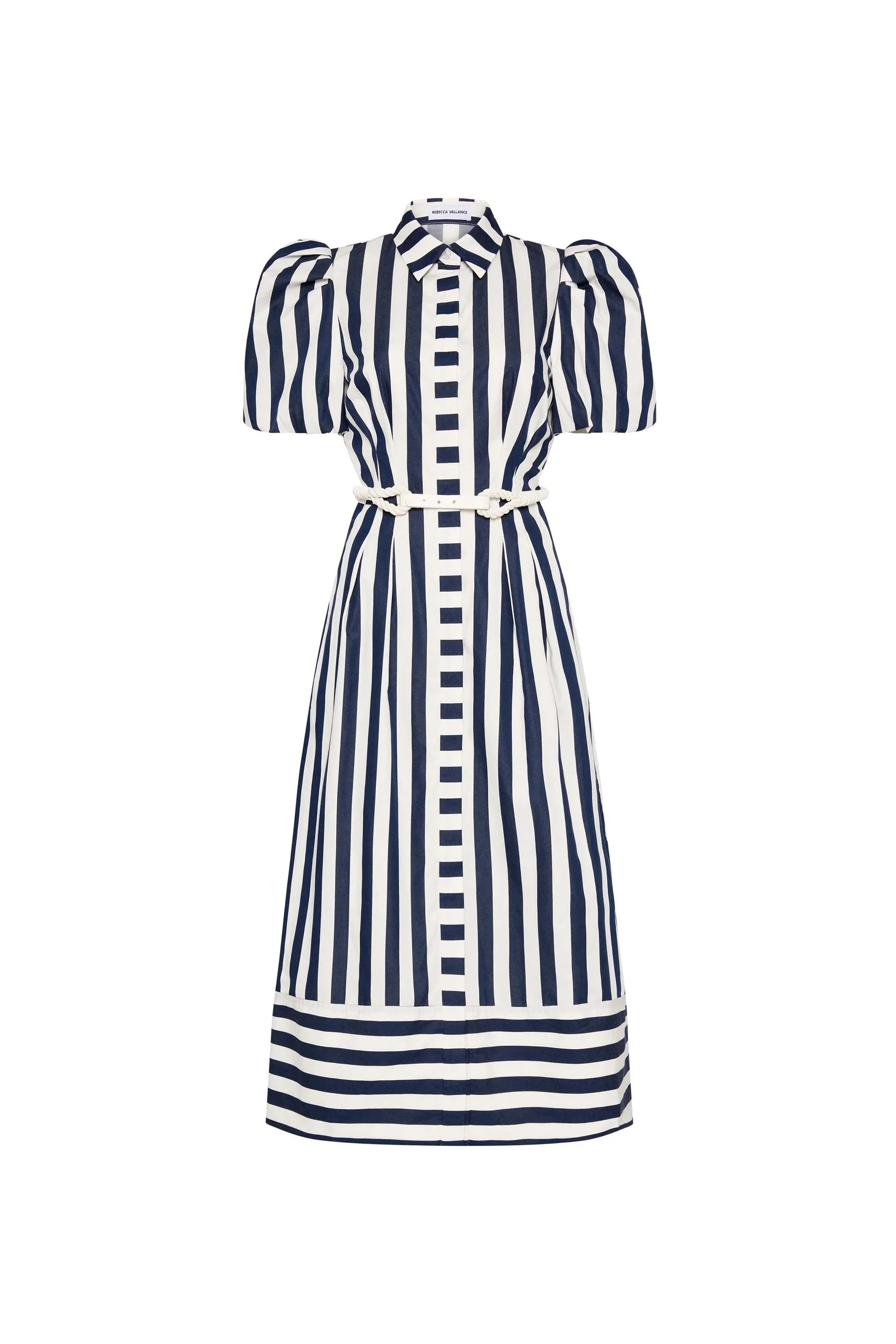 Rebecca Vallance Isidora Puff Sleeve Midi Dress in Blue